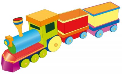Sticker  Train arc-en-ciel avec locomotive à vapeur