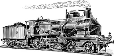Train locomotives style croquis