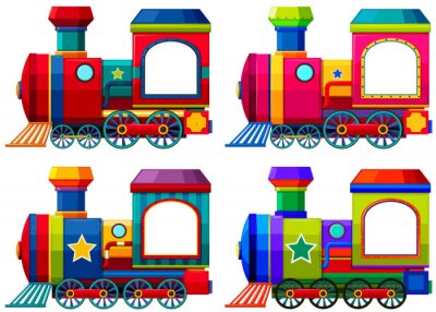 Sticker  Trains de différentes couleurs