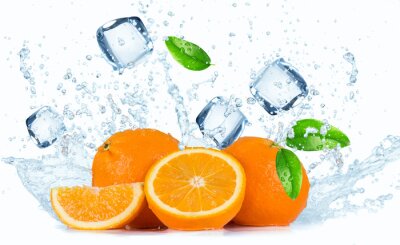Tranches d'orange avec de la glace