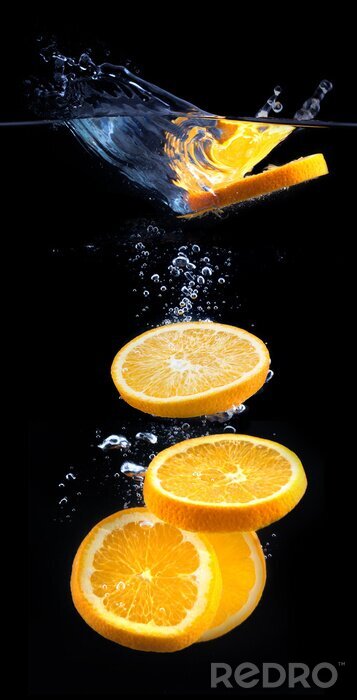 Sticker  Tranches d'orange dans l'eau