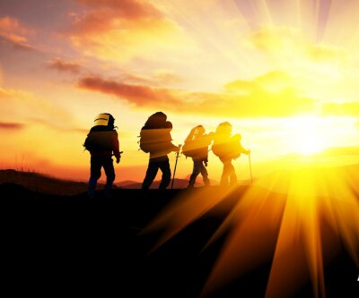 Trekking au coucher de soleil