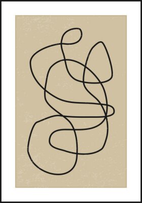 Sticker  Trendy abstract aesthetic creative minimalist artistic hand drawn composition