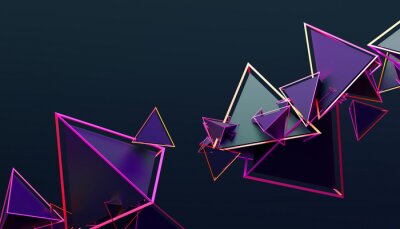 Sticker  triangles 3d aux couleurs fluo