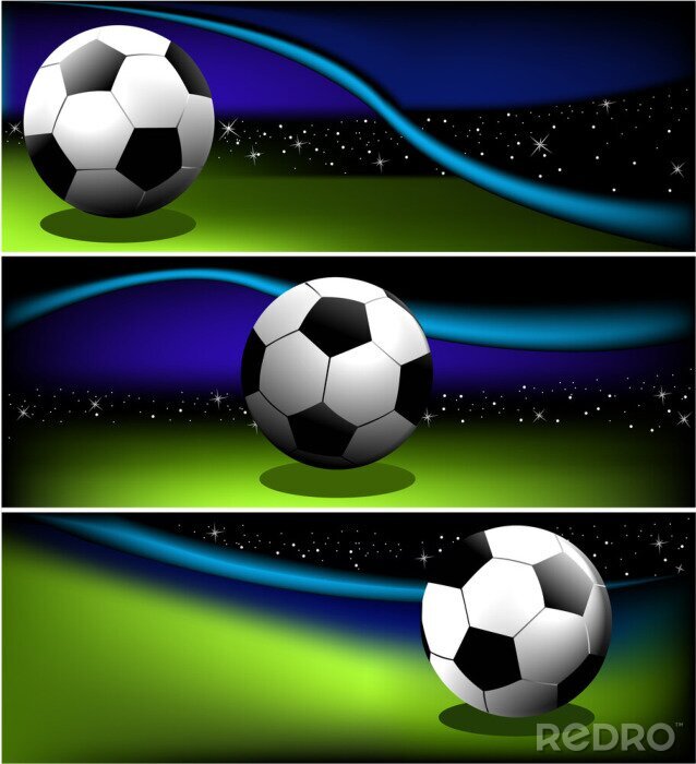 Sticker  Trois ballons de football décoratifs