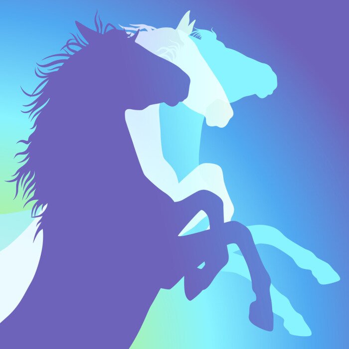 Sticker  trois chevaux