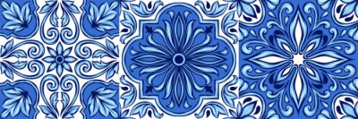 Sticker  Trois tuiles bleues d'Azulejo