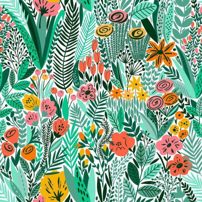 Sticker  Tropical, seamless, floral, modèle