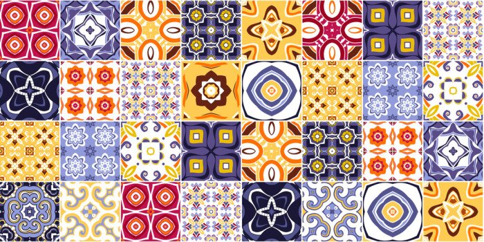 Sticker  Tuiles Azulejos multicolores