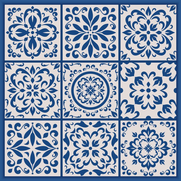 Sticker  Tuiles portugaises avec des ornements azulejo