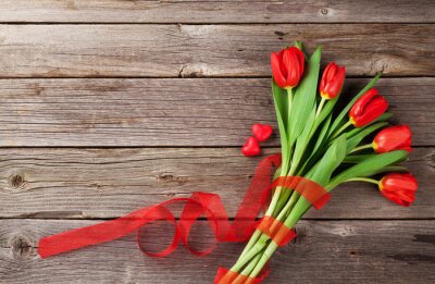 Sticker  Tulipes rouges avec un ruban