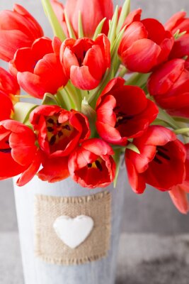 Sticker  Tulipes rouges en fleurs