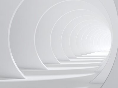 Tunnel 3d abstrait blanc plié