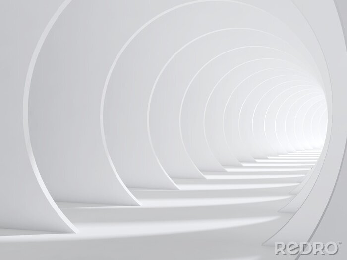 Sticker  Tunnel 3D blanc en style abstrait