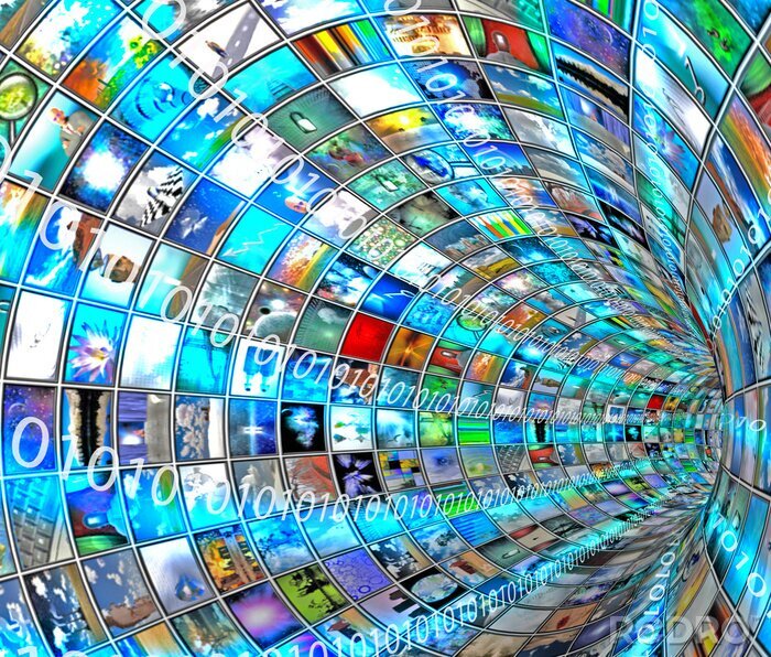 Sticker  Tunnel abstrait et numérique