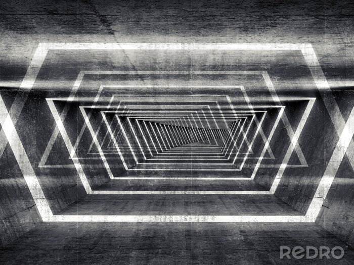 Sticker  Tunnel éclairé en béton 3D