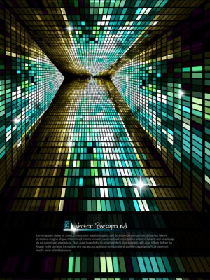 Sticker  Tunnel spatial fait de rectangles lumineux