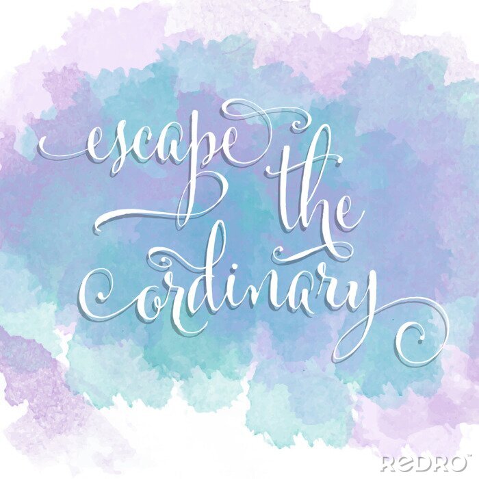 Sticker  Typographie aquarelle avec lettrage lumineux