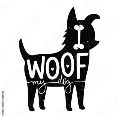 Sticker  Typographie de chien