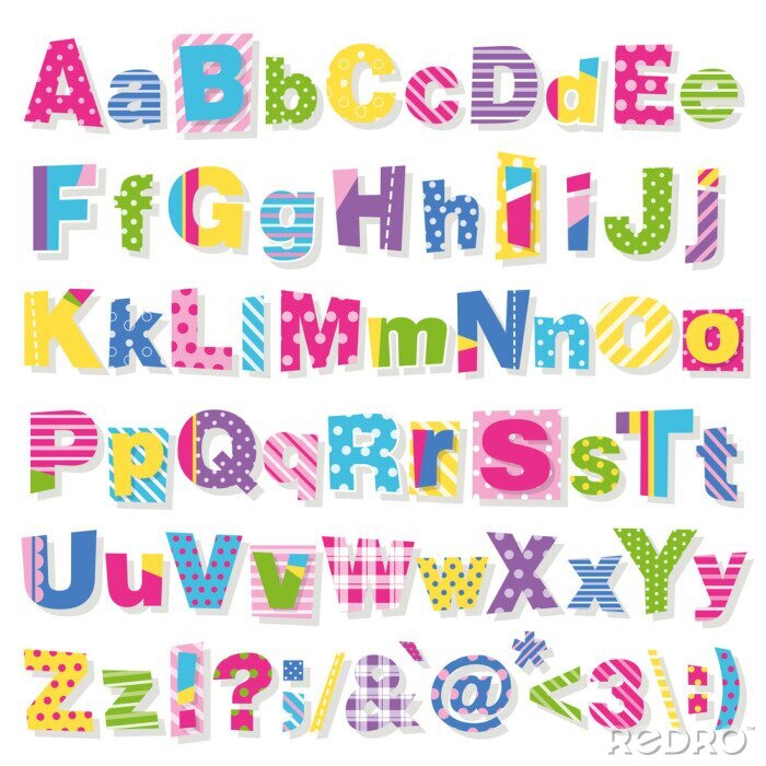 Sticker  Un alphabet pour enfants dans une esthétique joyeuse