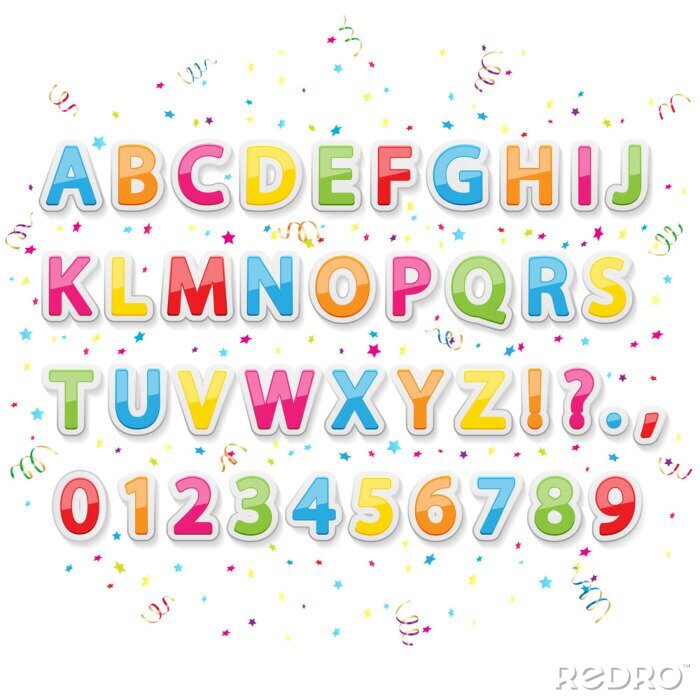 Sticker  Un alphabet pour les enfants dans un style de fête