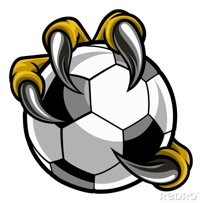 Sticker  Un ballon de football tenu dans des serres acérées
