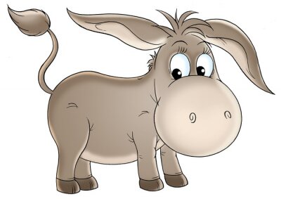 Sticker  Un bel âne avec une grosse tête