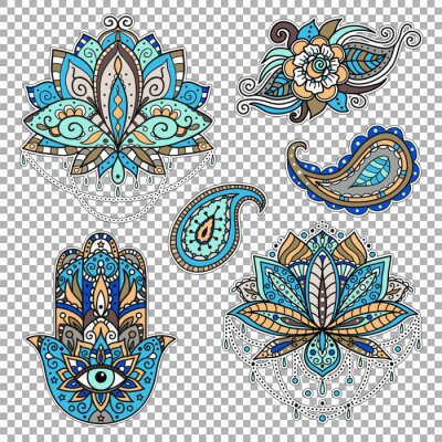 Sticker  Un ensemble d'autocollants sur le thème oriental