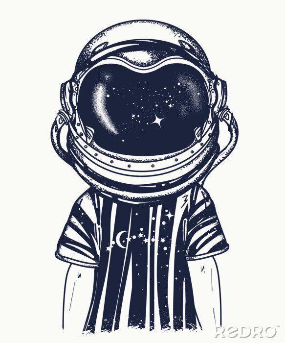 Sticker  Un garçon dans un graphique de casque d'astronaute