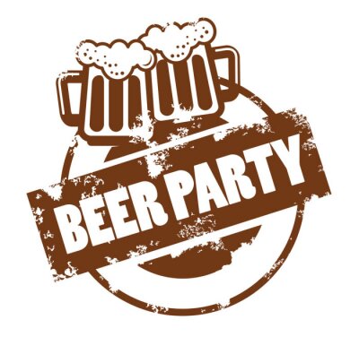 Sticker  Un graphique marron faisant la promotion d'une fête de la bière