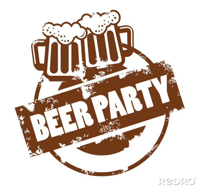 Sticker  Un graphique marron faisant la promotion d'une fête de la bière