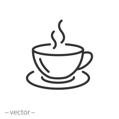 Sticker  Un graphique simple de café fumant dans une tasse