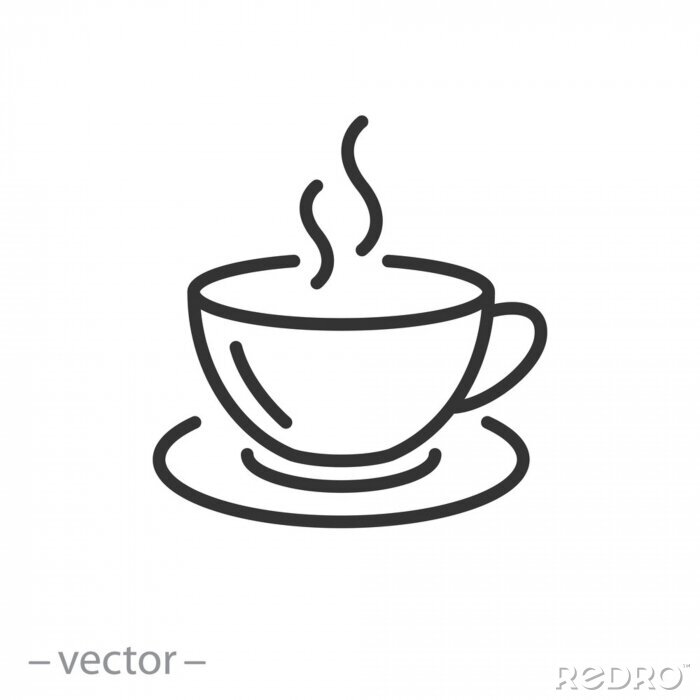 Sticker  Un graphique simple de café fumant dans une tasse