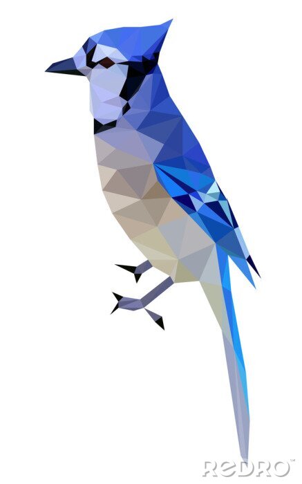 Sticker  Un oiseau bleu composé de figures géométriques