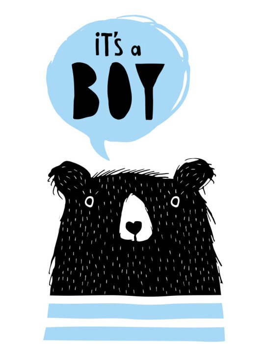 Sticker  Un ours avec un nez en forme de coeur