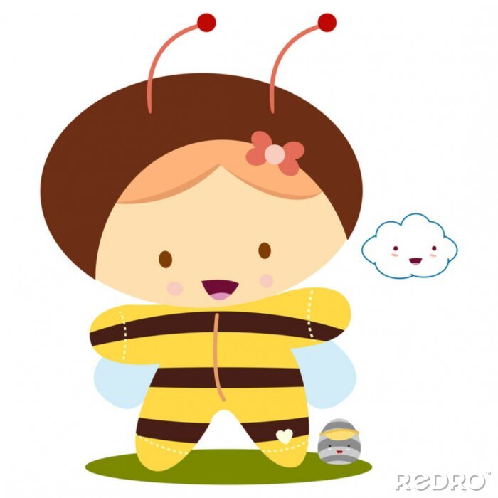 Sticker  Un petit enfant déguisé en abeille