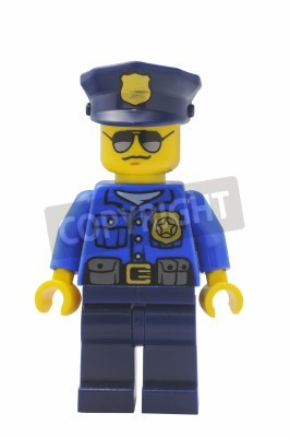 Sticker  Un policier avec des lunettes figurine LEGO