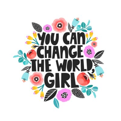 Sticker  Un slogan motivant écrit en graphisme floristique