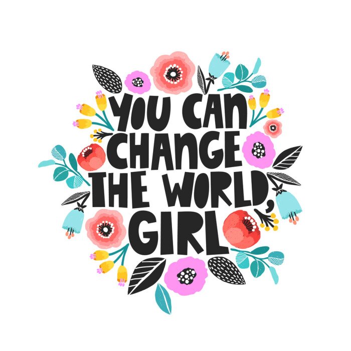 Sticker  Un slogan motivant écrit en graphisme floristique