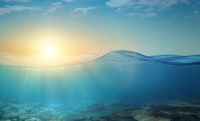 Sticker  Underwater background