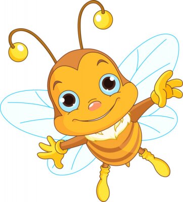 Sticker  Une abeille amicale en vol