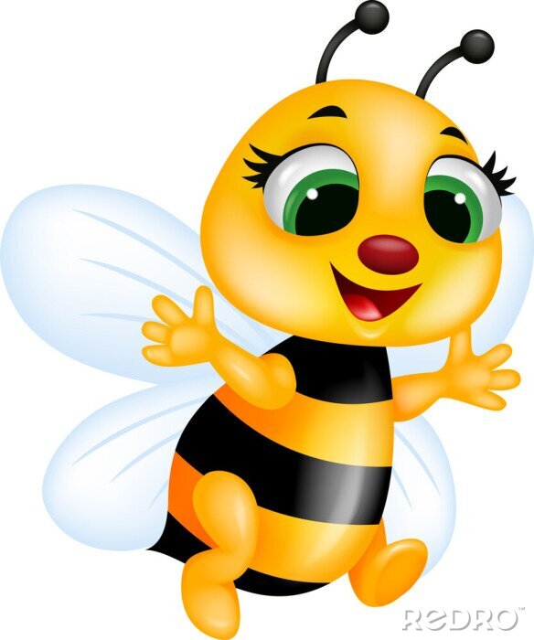 Sticker  Une belle abeille aux grands yeux verts