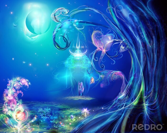 Sticker  Une clairière est dans la forêt magique