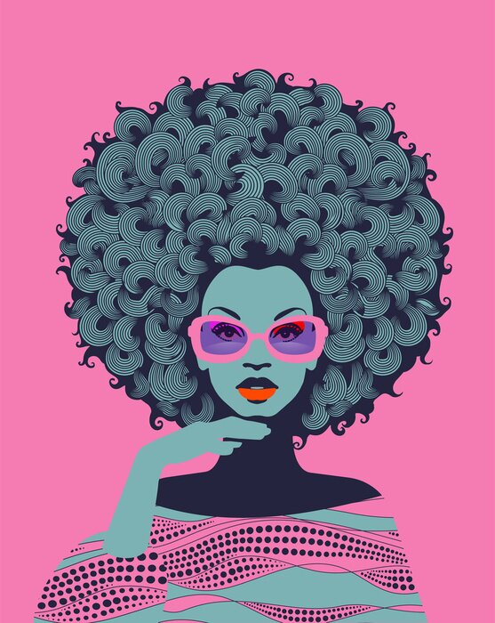 Sticker  Une femme afro-américaine portant des lunettes roses