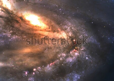 Sticker  Une galaxie spirale lumineuse dans l'espace extra-atmosphérique