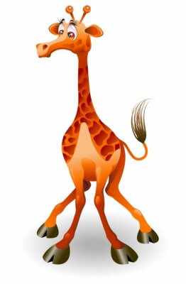 Une girafe à califourchon