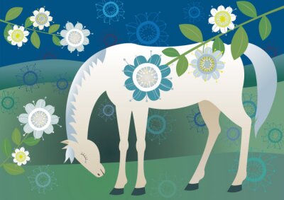 Sticker  Une jument à la crinière grise