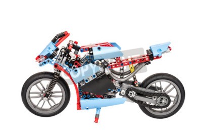 Sticker  Une moto bleue en briques LEGO Technic