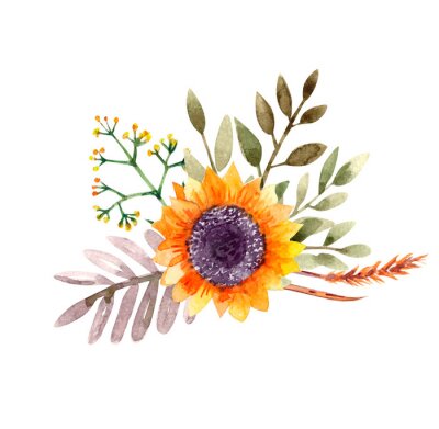 Sticker  Une peinture avec un tournesol