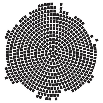 Sticker  Une structure circulaire faite de carrés